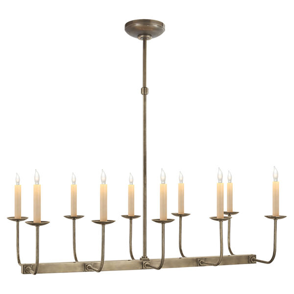 Linear Branched Chandelier in Antique Nickel by Chapman and Myers, image 1
