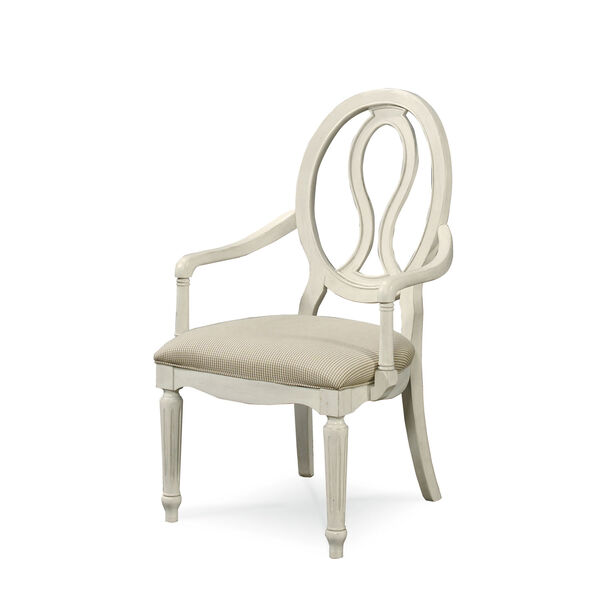 Summer Hill White Pierced Back Arm Chair- Set of Two, image 1