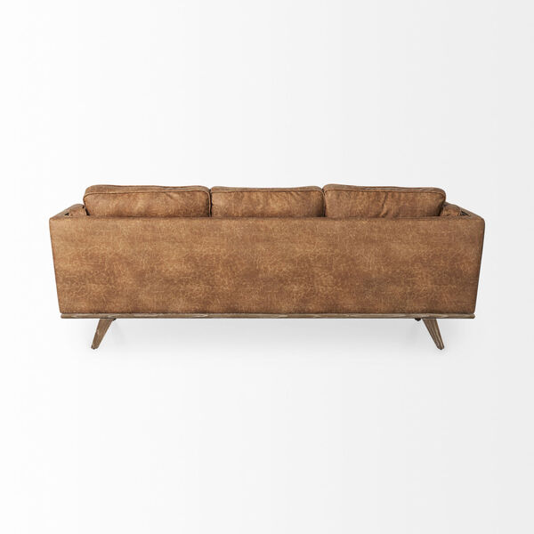 Brooks Cognac and Medium Brown Three Seater Sofa, image 4