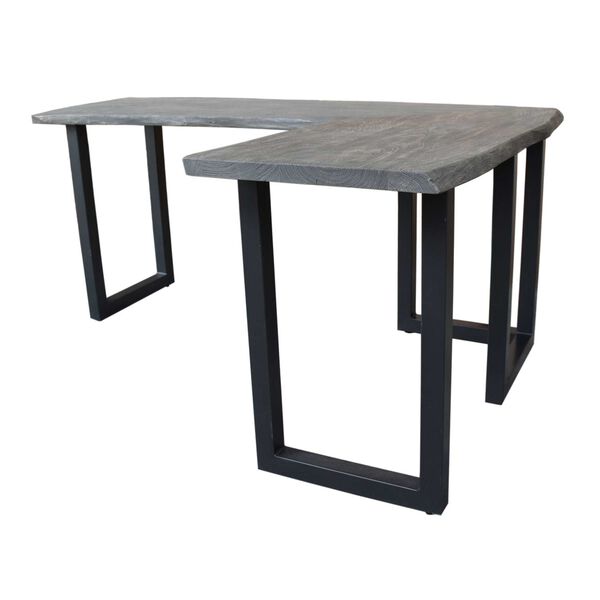 Gray and Black L Shaped Writing Desk, image 4