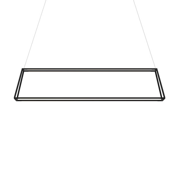 Z-Bar Matte Black 14-Inch Soft Warm LED Rectangle Pendant, image 1