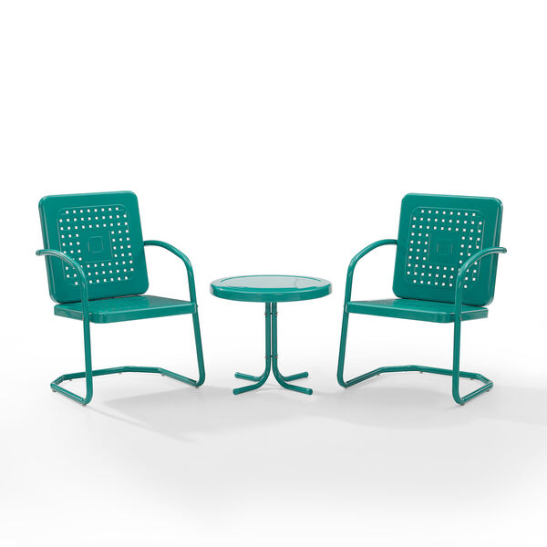 Bates Turquoise Gloss Outdoor Chair Set, Three-Piece, image 6