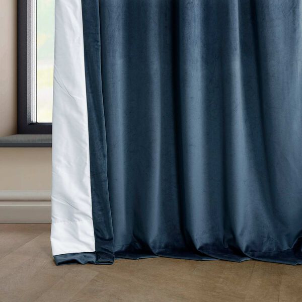 Blue 96 x 50 In. Plush Velvet Curtain Single Panel, image 14