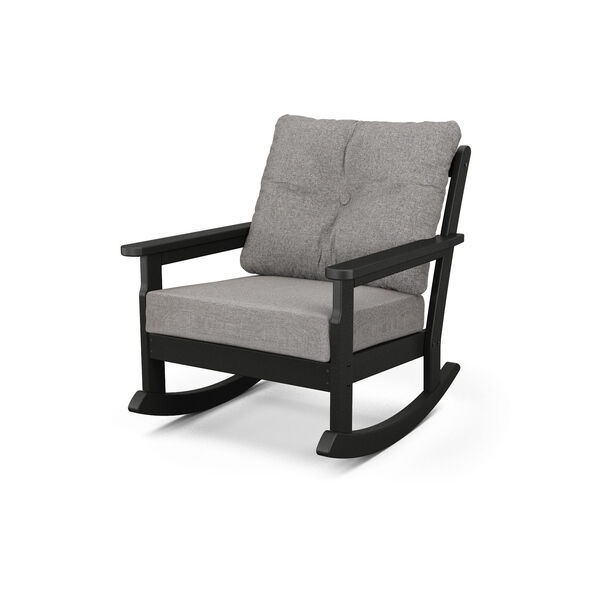 Vineyard Black and Grey Mist Deep Seating Rocking Chair, image 1