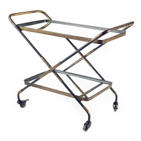 Charlize Gold Two-Tier Bar Cart, image 1