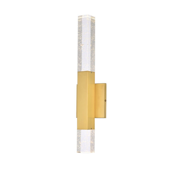 Ruelle Gold Two-Light LED Wall Sconce with Royal Cut Clear Crystal, image 3