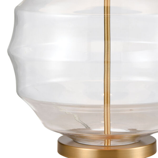 Clear and Matte Brushed Gold One-Light Table Lamp, image 4