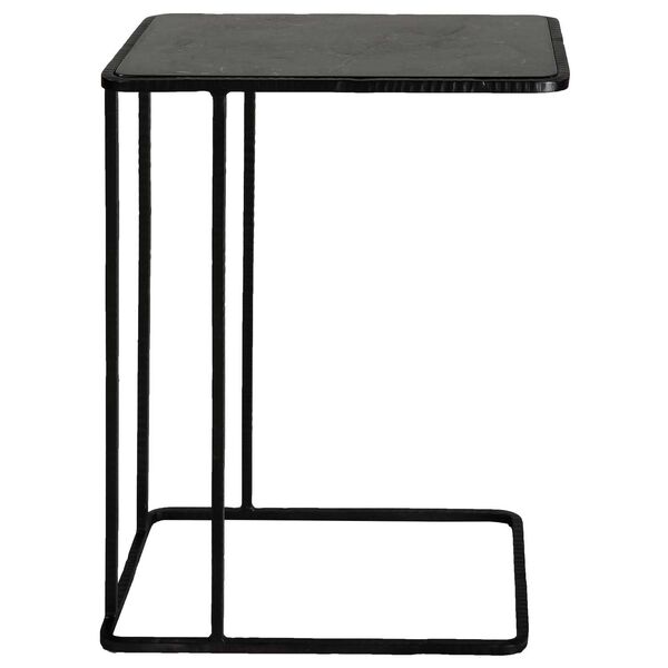 Cavern Black Stone and Iron Accent Table, image 6