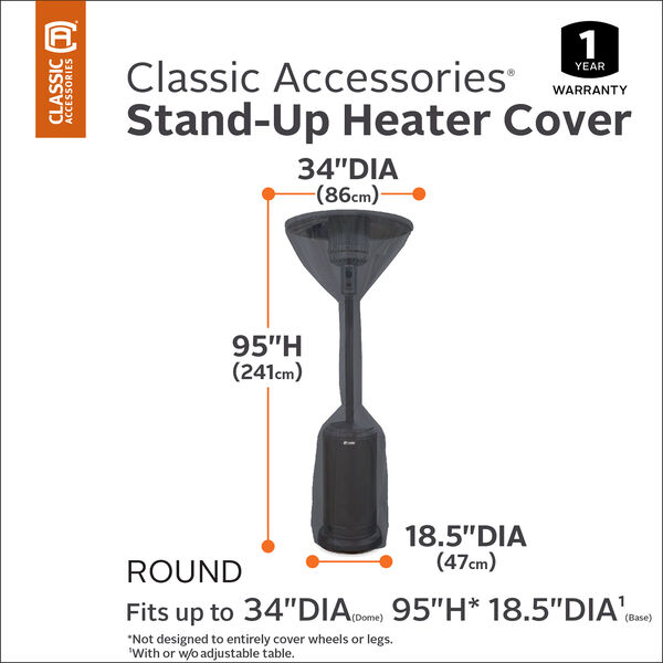 Poplar Black Round Stand-Up Patio Heater Cover, image 2