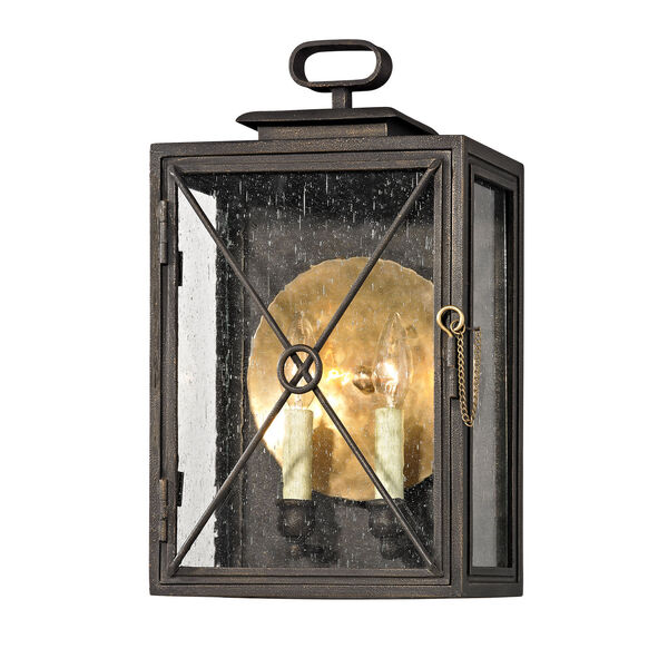 Randolph Vintage Bronze Two-Light Outdoor Wall Sconce with Clear Seeded Glass, image 1