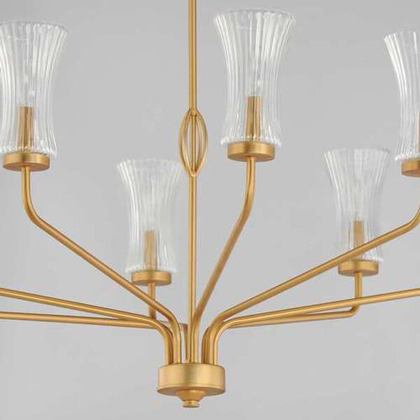 Camelot Natural Aged Brass Eight-Light Chandelier, image 3