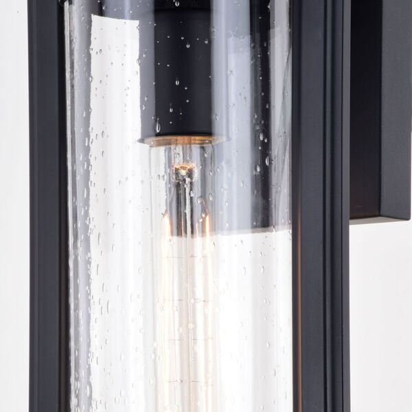 Malmo Matte Black One-Light Outdoor Wall Lantern with Clear Cylinder Glass, image 6
