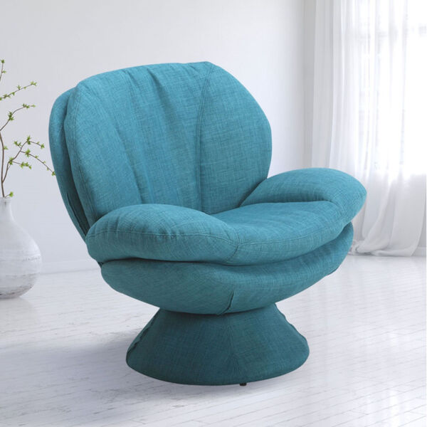 Nicollet Turquoise Fabric Armed Leisure Chair, image 1