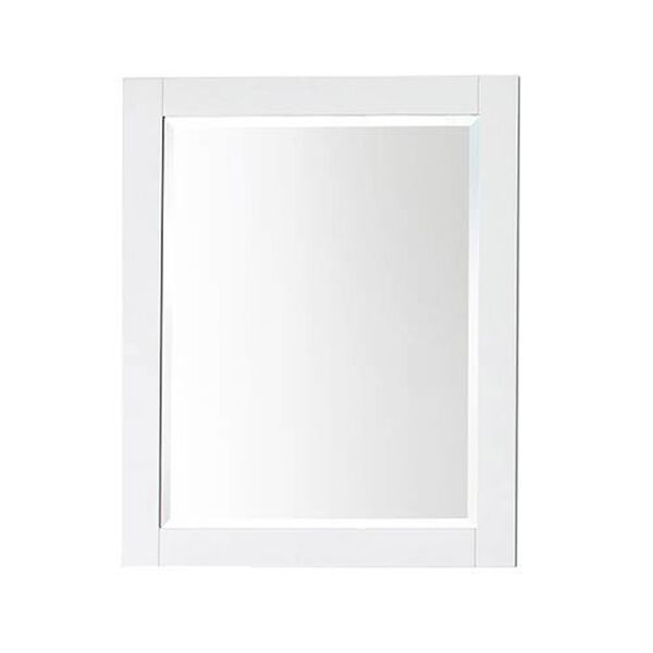 White 24-Inch Beveled Edge Rectangular Mirror, image 1