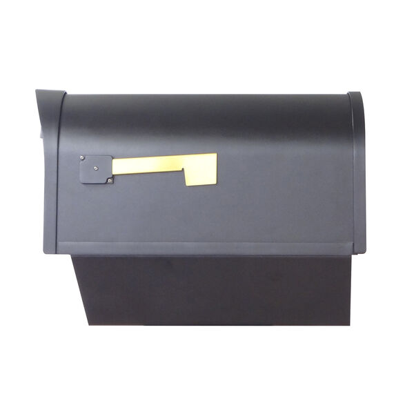 Curbside Black Nine-Inch Classic Mailbox with Newspaper Tube and Baldwin Front Single Mounting Bracket, image 4