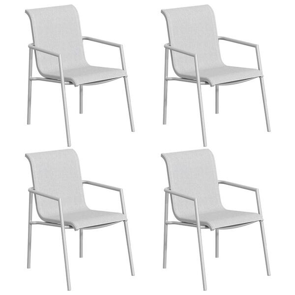 Orso White Gray Sling Armchair , Set of Four, image 1