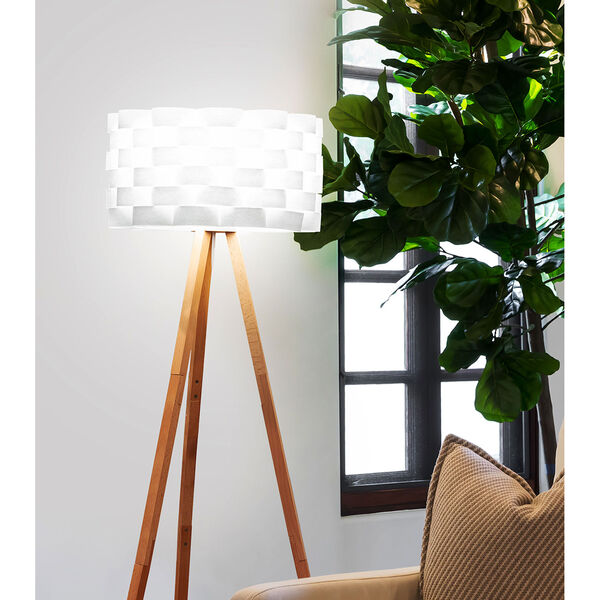 Bijou Rattan Wood LED Floor Lamp, image 2