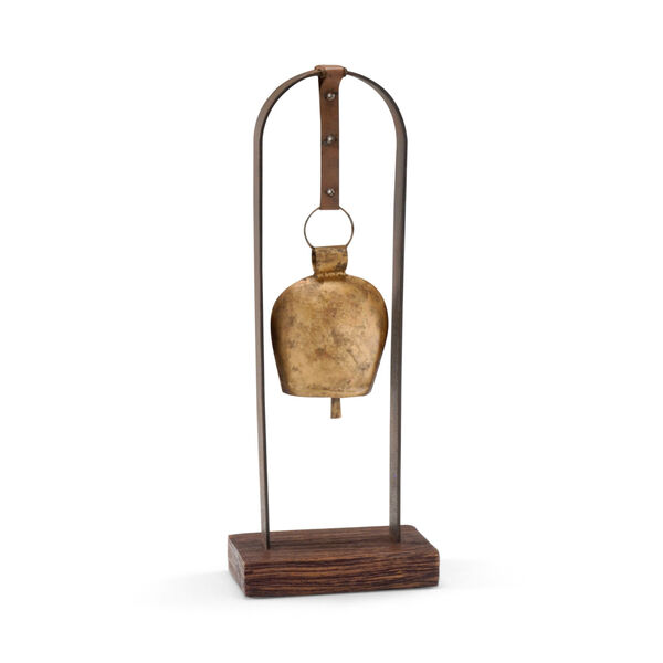 Brown and Brass 9-Inch Horseshoe Bell, image 1