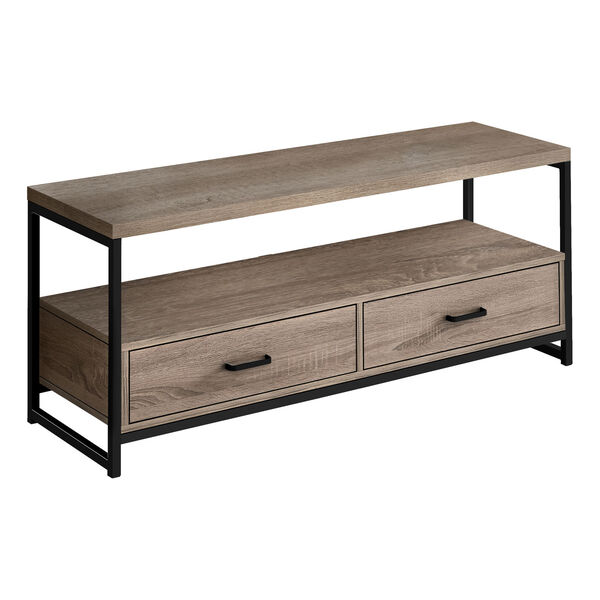 Dark Taupe and Black TV Stand, image 1