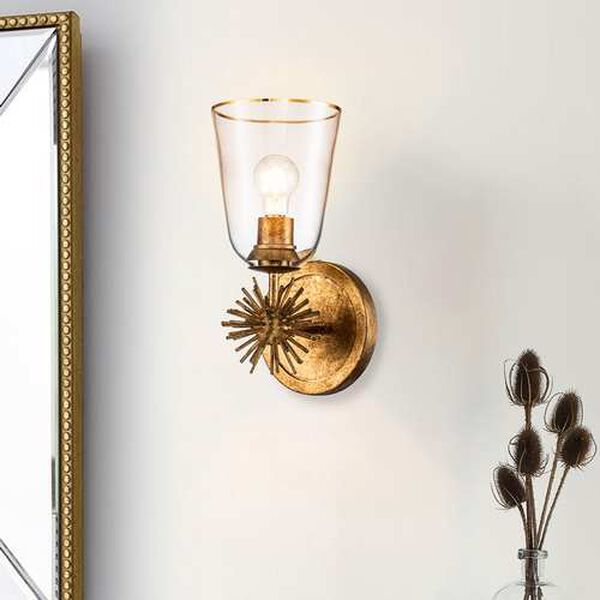 Staring Gold Leaf One-Light Wall Sconce, image 2