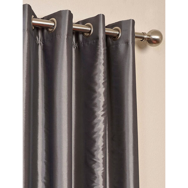 Graphite 108 x 50-Inch Grommet Blackout Faux Silk Taffeta Curtain Single Panel, image 3
