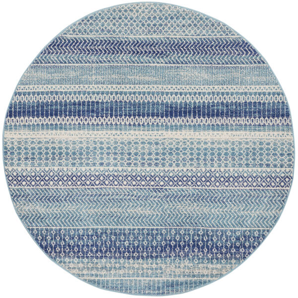 Passion Navy Blue Round: 5 Ft. 3 In. x 5 Ft. 3 In. Area Rug, image 1