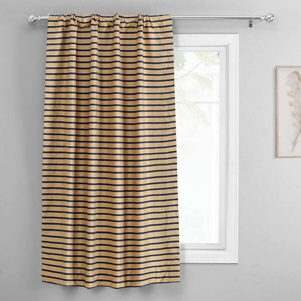 Gold And Black Hand Weaved Cotton Tie Up Window Shade Single Panel, image 5
