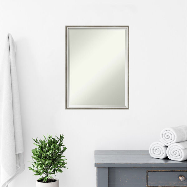 Lucie White and Silver 19W X 25H-Inch Bathroom Vanity Wall Mirror, image 6