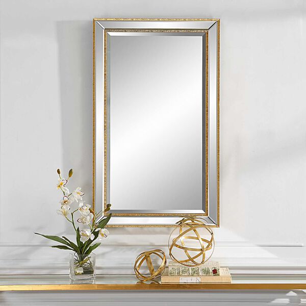Evelyn Gold Texture Frame Wall Mirror, image 1