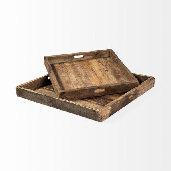 Carson Brown Large Reclaimed Wood Tray, image 3