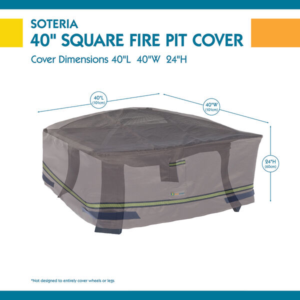 Soteria Grey RainProof 40 In. Square Fire Pit Cover, image 3