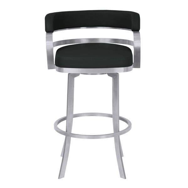 Prinz Black and Stainless Steel 30-Inch Bar Stool, image 2