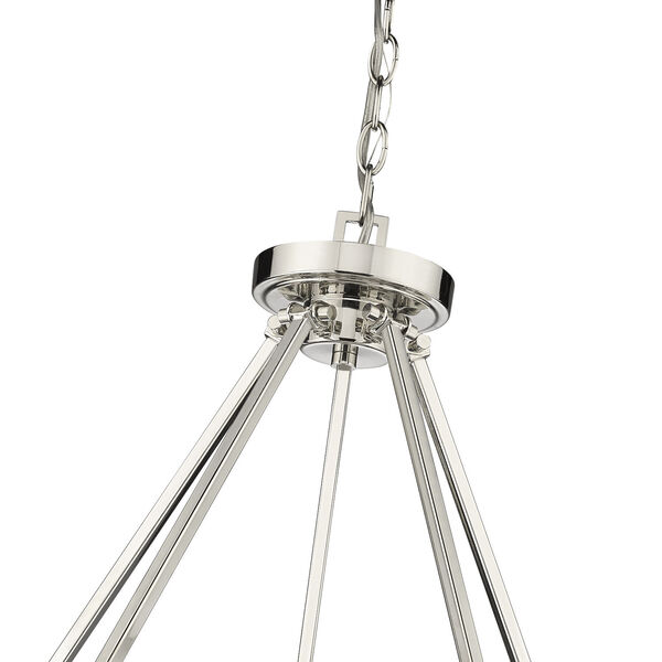 Beau Polished Nickel 10-Light Chandelier with Clear Glass Shade, image 6