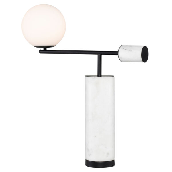 Justine White and Black Marble One-Light Table Lamp, image 6