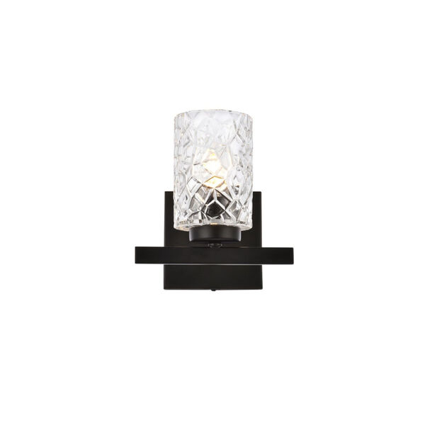 Cassie Black and Clear Shade One-Light Bath Vanity, image 1