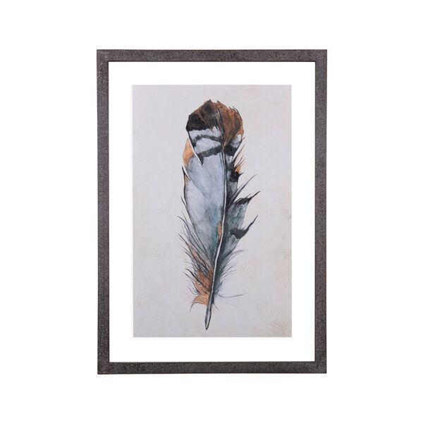 Collected Notions Blue Wood Framed Wall Decor with Feathers - Set of 2, image 2