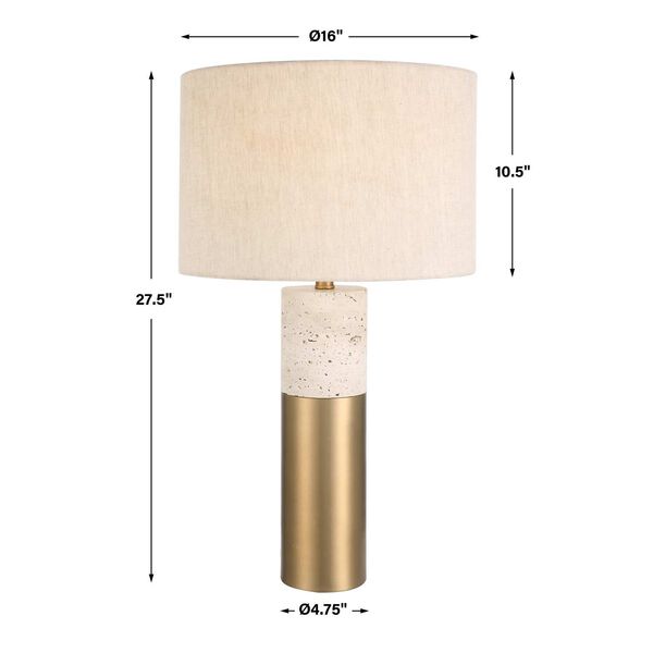 Gravitas Brushed Brass and Ivory Stone Lamp, image 3