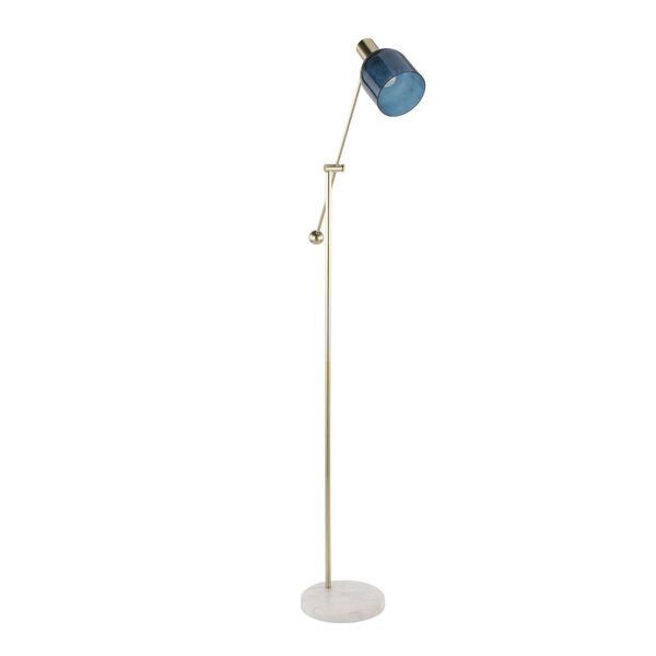 Marcel White, Gold and Blue LED Floor Lamp, image 1
