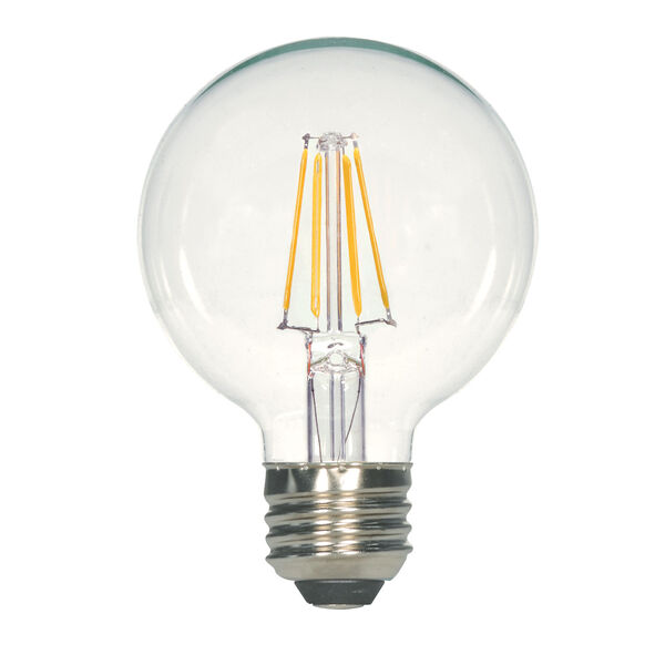 SATCO Clear LED G25 Medium 6.5 Watt LED Filament Bulb with 2700K 810 Lumens 80 CRI and 360 Degrees Beam, image 1