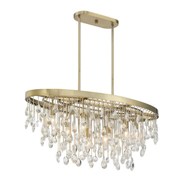 Livorno Noble Brass Eight-Light Linear Chandelier, image 5