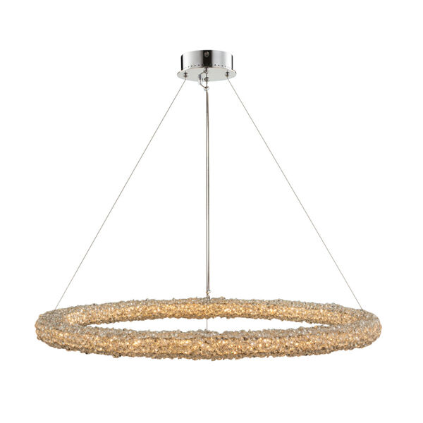 Lina Polished Chrome 38-Inch LED Chandelier with Firenze Crystal, image 1