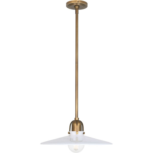 Rico Espinet Arial Warm Brass One-Light Pendant With White Glass, image 1