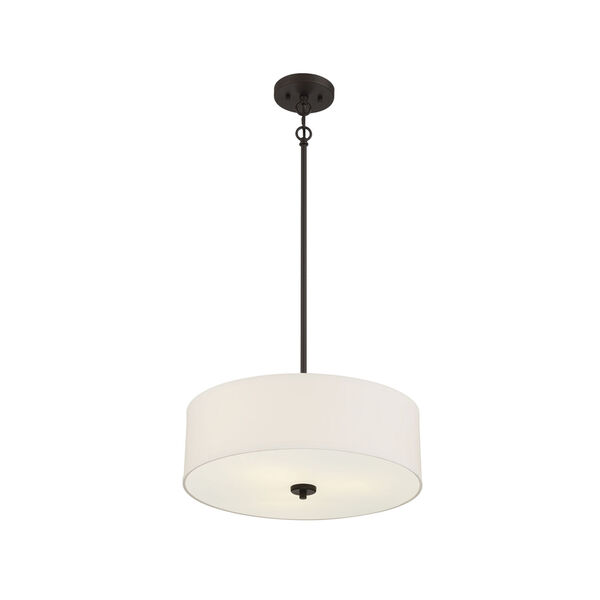 Pax Oil Rubbed Bronze and White Three-Light Pendant, image 4