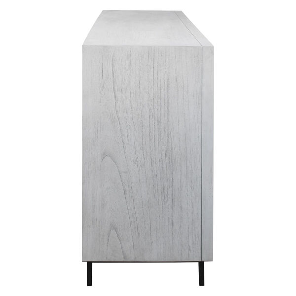 Checkerboard White and Gray Four-Door Cabinet, image 4
