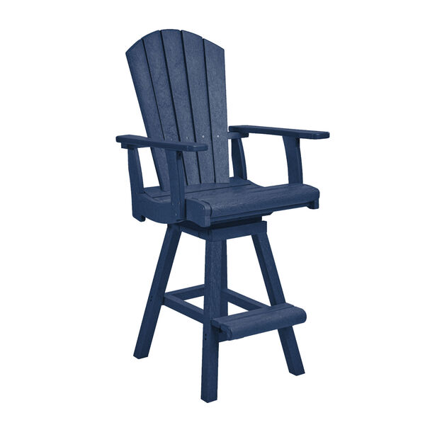 Generation Navy Outdoor Swivel Arm Pub Chair, image 1