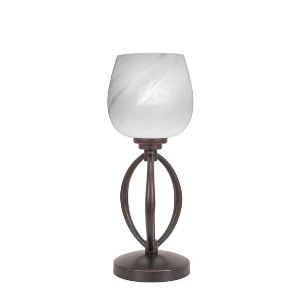 Marquise Dark Granite One-Light Table Lamp with White Marble Glass, image 1