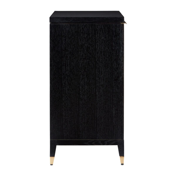 Sergio Chestnut Burl, Black and Brass Bar Cabinet, image 4