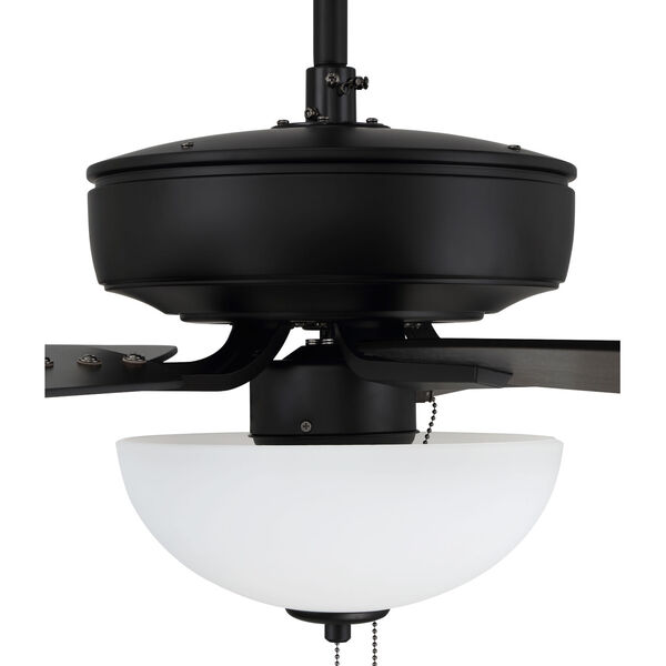 Pro Plus Flat Black 52-Inch Two-Light Ceiling Fan with White Frost Bowl Shade, image 7