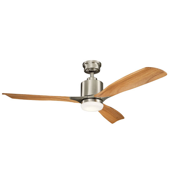 Ridley II Brushed Stainless Steel 52-Inch LED Ceiling Fan, image 1