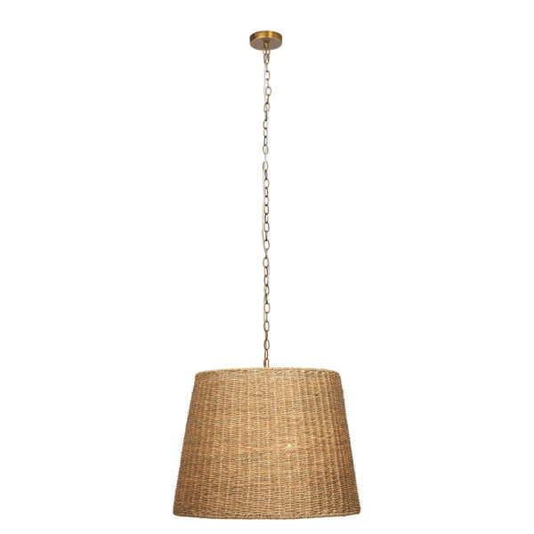 Willow Natural Seagrass Two-Light Chandelier, image 1